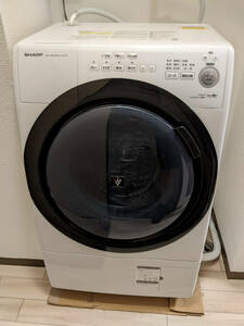 【美品】 SHARP ES-S7E-WL 2020年製 シャープ ドラム式洗濯乾燥機 洗濯7.0kg/乾燥3.5kg 説明書付属 動作良好！家財便Cランク