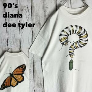 ヴィンテージtシャツ 90s Diana Dee Tyler シングルステッチ 昆虫プリント 両面