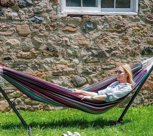 SALE!!【新品】自立式ハンモック 折り畳み ハンモック お昼寝 ゆったり 快適 ガーデンブランコ ロープ式 ブランコ レジャー