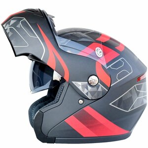 バイクヘルメット フルフェイス システムヘルメット メンズ レディース ダブルシールド L-XXLサイズ選択可能10色L