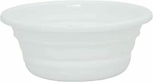 ホワイト 小 パール金属 折りたたみ式 洗面器 小 ホワイト 洗い桶 湯おけ バケツ たらい AZ-5604