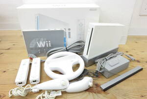07577　木406-191　Wii まとめ セット　任天堂 Nintendo　RVL-001　本体 コントローラー ヌンチャク　シロ 白色　ウィー　ゲーム機　80