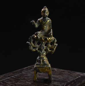 三生蔵 銅製 銅泥金 釋迦牟尼 仏像 仏教像古美術 中国古玩骨董 F905094
