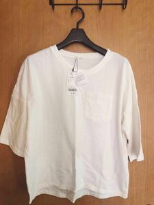 【新品・未使用・タグ付き】イーアールジー e.r.g Tシャツ カットソー 半袖 無地 白 ホワイトカラー Mサイズ レディース