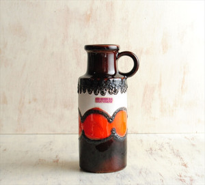 西ドイツ製 ヴィンテージ Scheurich窯 陶器の花瓶 Fat lava 花器 一輪挿し ミッドセンチュリー期 フラワーベース アンティーク_ig2621