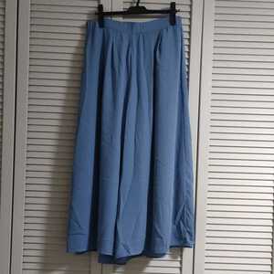 ワイドパンツ ガウチョパンツ スカーチョ スカンツ ブルー レディース 大きいサイズ 3Lサイズ