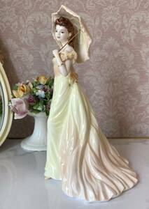 〈送料込〉コールポート レディ フィギュリン 陶器人形 磁器人形 陶器置物 フィギュア Coalport lady figurine パラソル ドレス