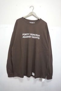 定番 美品 FPAR FORTY PERCENT AGAINST RIGHTSフォーティーパーセント 長袖Tシャツ カットソー ロンT 茶620M