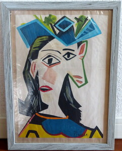 パブロ ピカソ Pablo Picasso 女性像 1939年 ミクストメディア オルセー美術館認証 油彩 水彩 パステル 肉筆 原画 模写