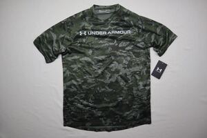  【新品】アンダーアーマー UNDER ARMOUR メンズ 半袖機能Tシャツ UA TECH ABC CAMO SS 1361698 （グリーングレー）メンズLG