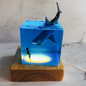 USBランプ 手作り サメ ダイバー 魚 海洋動物 コレクター ギフト コレクション フィギュア インテリア オリジナル 誕生日 プレゼント