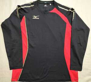 MIZUNO(ミズノ) メンズ トレーニングウェア ミズノクロスティック Tシャツ（長袖）32JA5530　黒赤