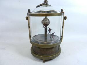 〈希少品　金魚時計　アンティーク　レトロ　ビンテージ　置時計　真鍮　ガラス