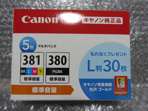 新品未使用　Canon 純正 インク BCI-381+380/5MP 5色マルチパック L判写真用紙付き 
