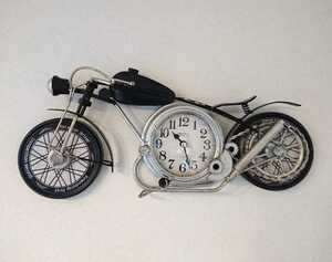 壁掛け時計 掛時計 時計 バイク レトロ アメリカン ビンテージ アンティーク ハーレー インテリア 黒
