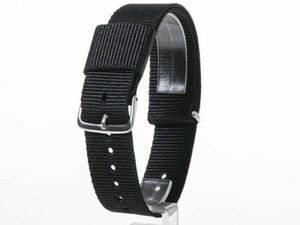 ☆☆141:交換用 ナイロン製 腕時計 ベルト バンド 20mm#ブラック