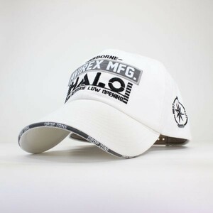 大きいサイズ XL 限定 アビレックス AVIREX　MFG HALO ローキャップ ホワイト 帽子　メンズ　ミリタリー 野球帽