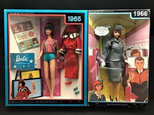 【蔵出】★未開封 バービー人形2点set『1965 My Favorite Barbie 復刻 & 1966 パンアメリカン航空スチュワーデス』箱付★マテル/フィギュア