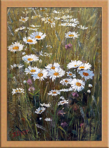 牧草地の花の絵画 A4 フィンランド アート複製