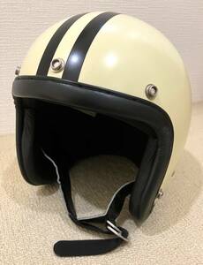 SHM 立花ヘルメット　GT・NP-1 革巻きトリム　アイボリー　白　Mサイズ　２０１５年製造　／検索 BELL BUCO ビンテージヘルメット