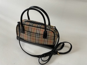 ■1円スタート■バーバリー■BURBERRY ミニボストン ハンドバッグ ショルダーバッグ 超美品 格安 即決あり