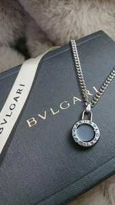 【正規 未使用】BVLGARI ブルガリ ロゴ刻印 パドロックチャーム + 3㎜50cmネックレスペンダントチェーンとチョーカー革紐プレゼント