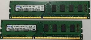 Samsung PCメモリ 4ギガ 2枚 M378B527CH0-CH9 PC3-10600U/DDR3-1333 DIMM サムスン 4gb