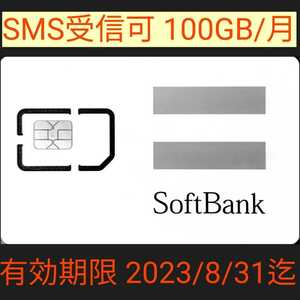 SoftBank データ通信専用プリペイドsim 100GB/月 1年間有効