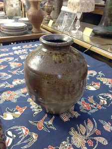 信楽焼花瓶　茶壺型　No.14　直径；200　高さ；240mm　 22/1_74