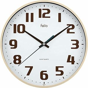 Felio(フェリオ) 掛け時計 アナログ チュロス 静音 連続 アイボリー (約)高さ22.5×幅.22.5×奥行き3.6cm
