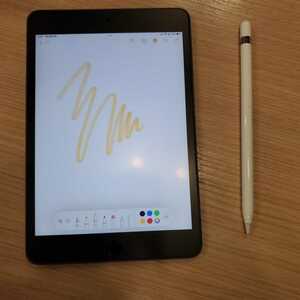 【送料込】iPad mini 5 第５世代 スペースグレイ 64GB WiFi + cellular Apple Store国内版SIMフリー apple pencil &おまけケース付