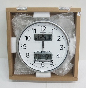 シチズン（リズム時計）　環境目安表示付き電波掛け時計・4FY618-019