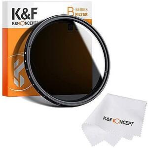 K&F Concept 可変NDフィルター 77mm ND2-ND400レンズフィルター 減光フィルター 超薄型 カメラ用フィルター+超極細繊維布（77m