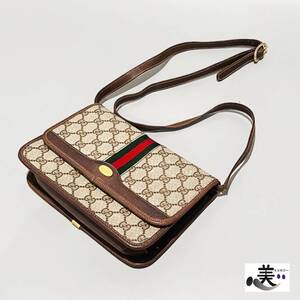 甲MJ15462 1円スタート 状態良好 クリーニング済 オールドグッチ GUCCI シェリーライン ショルダーバッグ 66 001 4461 GG柄
