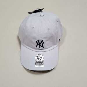 新品　キャップ　47 Brand　clean up　MLB　帽子　ニューヨーク・ヤンキース　野球　ホワイト