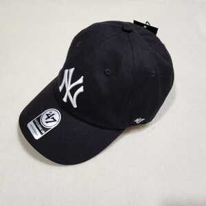 新品　キャップ　47 Brand ブルー　clean up　MLB　帽子　ニューヨーク・ヤンキース　野球　Yankee ブラック