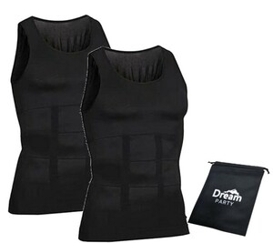 加圧インナー メンズ タンクトップ インナーシャツ 2枚組 インナー 筋トレ インナーマッスル トレーニング 収納袋付き Mサイズ dp216