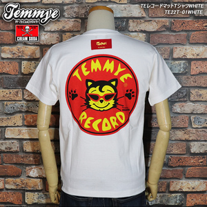 【M】TEMMYE/ティミー by CREAM SODA クリームソーダ TEレコードマットTシャツWHITE 　TE22T-01WHITE 　ロックンロール ロカビリー 