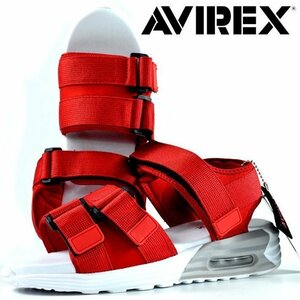 AVIREX スポーツサンダル メンズ 靴 シューズ アビレックス スポサン 軽量 エアソール AV4540 レッド 27.0㎝ 新品 1円 スタート /