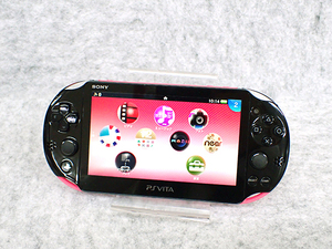 【中古】PlayStation Vita Wi-Fiモデル PCH-2000ZA15 ピンク/ブラック ヴィータ 本体 SONY(MFB30-7)