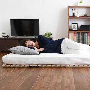 すのこベッド　２つ折り式　桐仕様(ダブル)【Coh-ソーン-】 家具 インテリア ベッド マットレス ベッド用すのこマット