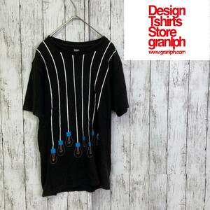 Design Tshirts Store graniph★デザイン ティーシャツ ストア グラニフ★Tシャツ 半袖 フィラメントランプ 電球★サイズM　6-125