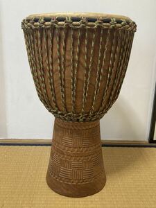 ジャンベ(マリ産) Lサイズ　リュック型ケース付き　アフリカ 民族楽器 