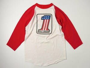 1980年代 ビンテージ ハーレーダビッドソン AMF ラグラン Tシャツ ベースボールTシャツ ラッセル