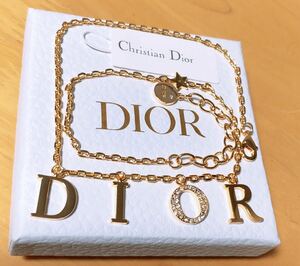 Christian Dior ディオール ネックレス ゴールド ロゴ ストーン