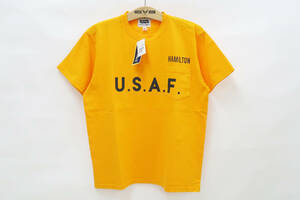 フェローズ 半袖Tシャツ PHERROWS Tシャツ U.S.A.F. ポケット 19S-PPT2 ゴールド 40(Lサイズ) 多少汚れ 50%オフ (半額) 送料無料 即決 新品