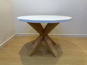 『一品限り』12角形テーブルセット　ポリ天板　無垢脚　座卓　サイドテーブル