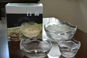 昭和レトロ　和食器　エーデル食器　/　そうめん鉢・小鉢・小皿・ガラス食器・ガラス鉢・ガラス皿