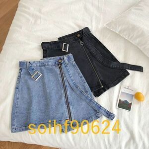 SoD04：セクシーsummer夏ミニスカート韓国　デニム 女性 ジーンズ プラスサイズ5xl　服 ベルト