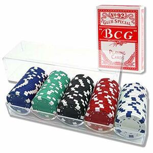 カジノチップ ポーカーチップ 本格重量感仕様 ゲーム ルーレット バカラ ブラックジャック プロ仕様 5色(各色20枚, 計 